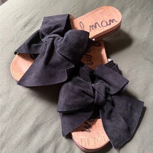 Sam Edelman Black Bow Slide Sandals
